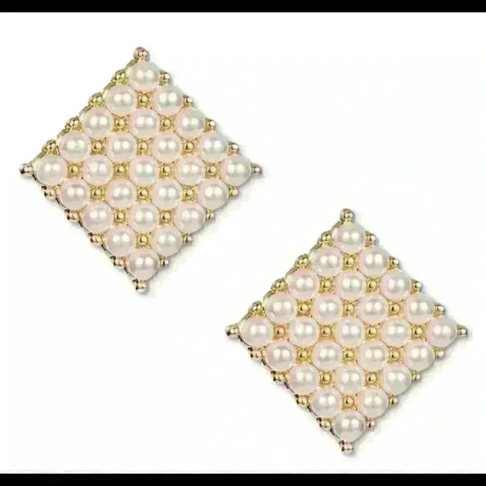 INC Pearl Square Stud Earrings